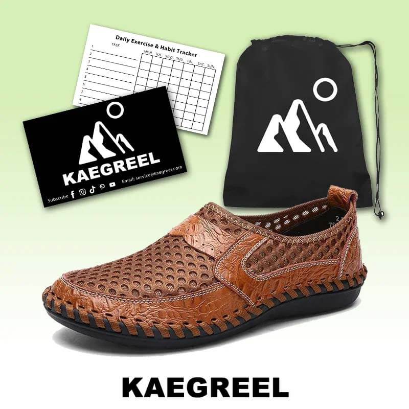 Kaegreel Men's Stitching Honeycomb Mesh Soft Loafers Breathable Outdoor Casual Shoes