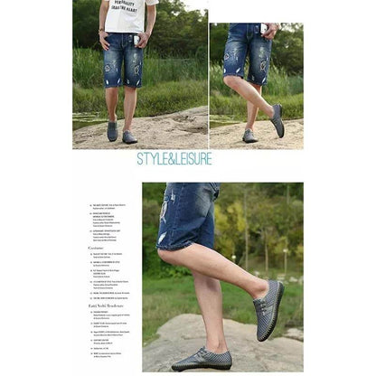 Summer Breathable Mesh Men Casual Shoes For Comfortable Handmade Men Lace-Up Loafers Men Shoes