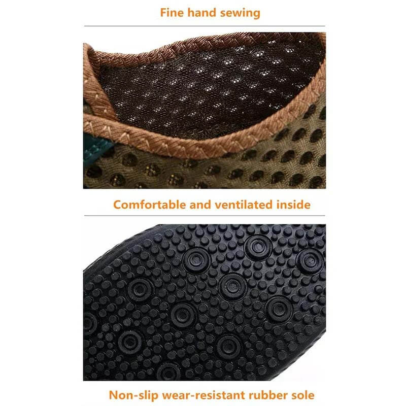 Summer Breathable Mesh Men Casual Shoes For Comfortable Handmade Men Lace-Up Loafers Men Shoes