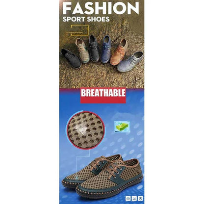 Summer Breathable Mesh Men Casual Shoes For Comfortable Handmade Men Lace-Up Loafers Men Shoes