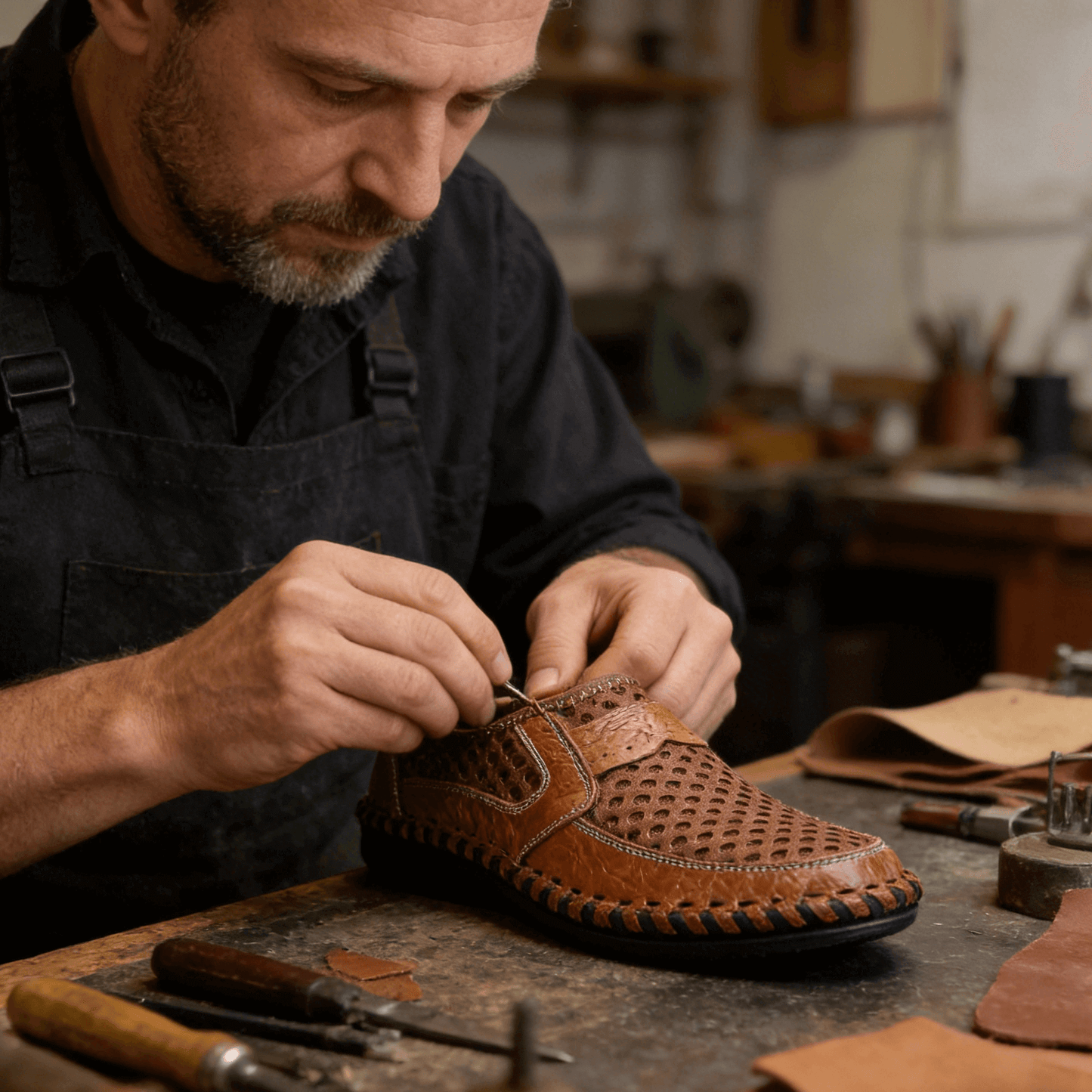 Kaegreel Couture d'Homme d'abeille en nid d'abeille macades douces mocassines respirantes chaussures de sport extérieures