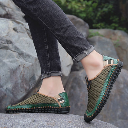 Kaegreel Grand taille Hommes Couture à la main maille chaussures d'eau en plein air Sneakers résistant à la glissement extérieure