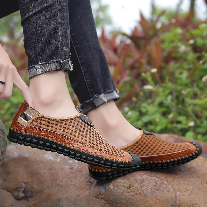 Kaegreel Grand taille Hommes Couture à la main maille chaussures d'eau en plein air Sneakers résistant à la glissement extérieure