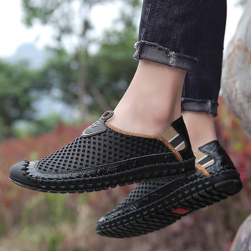 Kaegreel Grand taille Hommes Couture à la main maille chaussures d'eau en plein air Sneakers résistant à la glissement extérieure