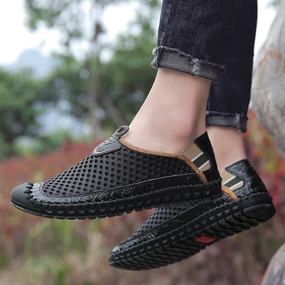 Kaegreel Grand taille Hommes Couture à la main maille chaussures d'eau en plein air Sneakers résistant à la glissement extérieure