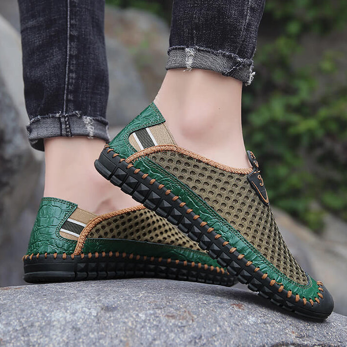 Kaegreel Grand taille Hommes Couture à la main maille chaussures d'eau en plein air Sneakers résistant à la glissement extérieure