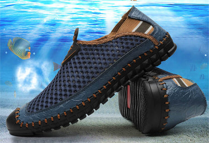 Kaegreel Grand taille Hommes Couture à la main maille chaussures d'eau en plein air Sneakers résistant à la glissement extérieure