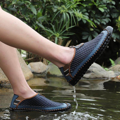 Kaegreel Grand taille Hommes Couture à la main maille chaussures d'eau en plein air Sneakers résistant à la glissement extérieure