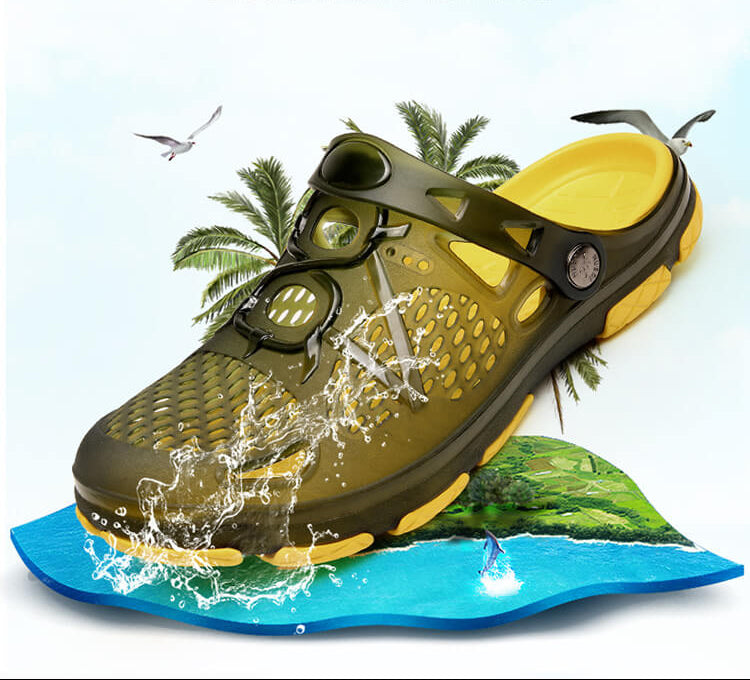 Kaegreel Men's Hollow Out Breathable Light Weight Beach Casual Sandals