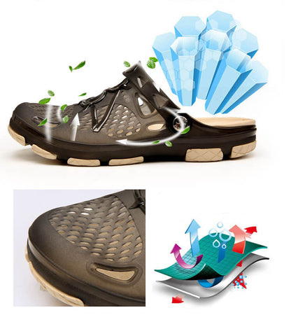 Kaegreel Men's Hollow Out Breathable Light Weight Beach Casual Sandals