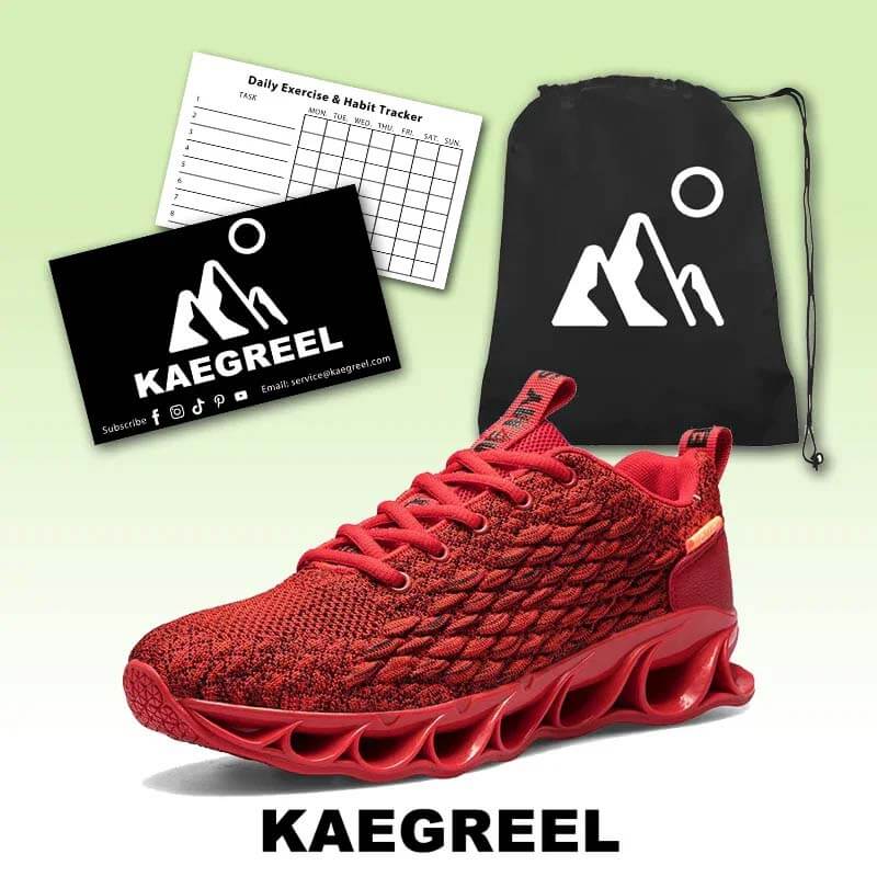 Kaegreel Men Knitted Fabric Breathable Sports Casual Running Sneakers
