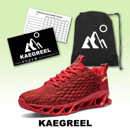 Kaegreel Men Knitted Fabric Breathable Sports Casual Running Sneakers