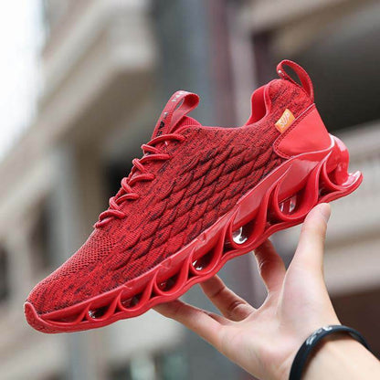 Kaegreel Men Knitted Fabric Breathable Sports Casual Running Sneakers