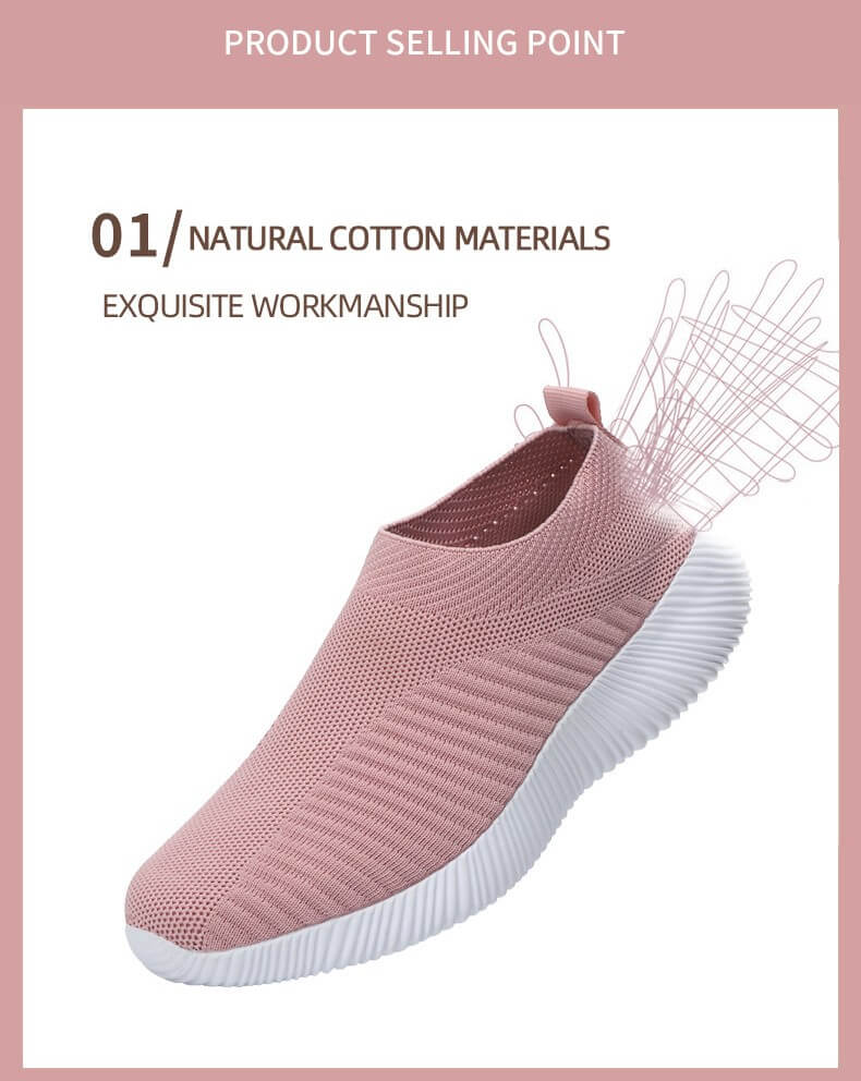 Women Elastic Socks Shoes Sports Casual Lightweight Flat Flying Woven Slip-on
