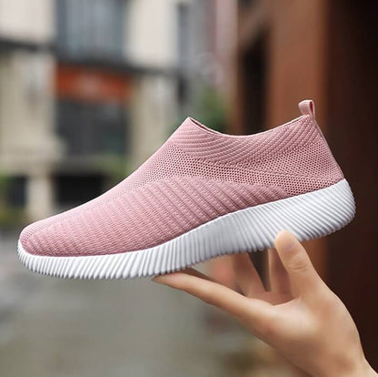 Women Elastic Socks Shoes Sports Casual Lightweight Flat Flying Woven Slip-on