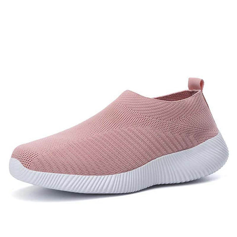 Zapatos de calcetines elásticos deportes planos deportes informales livianos livianos tejidos zapatos deslizantes para mujeres