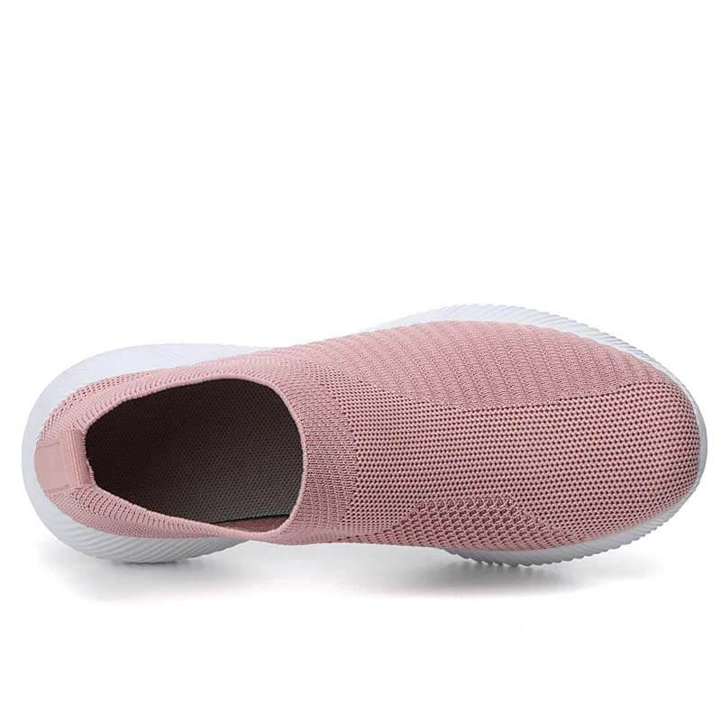 Women Elastic Socks Shoes Sports Casual Lightweight Flat Flying Woven Slip-on