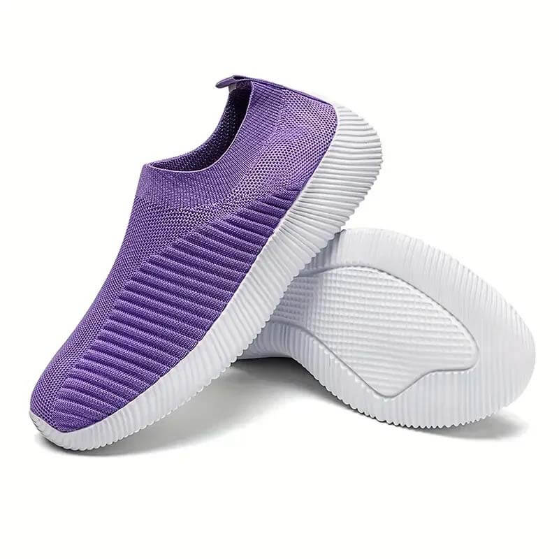 Women Elastic Socks Shoes Sports Casual Lightweight Flat Flying Woven Slip-on