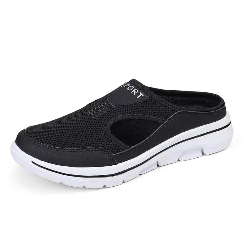 Casual Womens Mens Thick-Soled Slip-on Sandals Mesh Half-Slippers Shoes (Unisex)