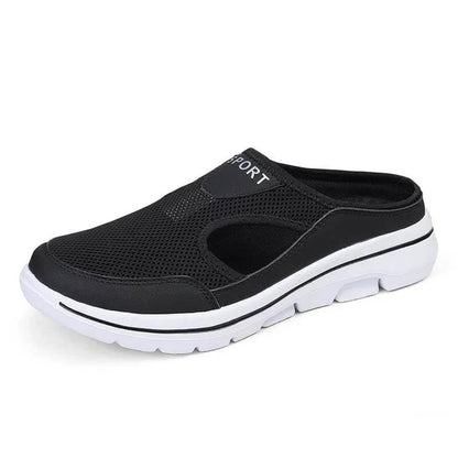 Casual Womens Mens Thick-Soled Slip-on Sandals Mesh Half-Slippers Shoes (Unisex)