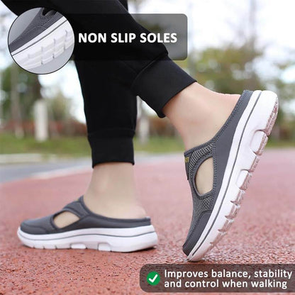 Casual Womens Mens Thick-Soled Slip-on Sandals Mesh Half-Slippers Shoes (Unisex)