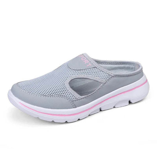 Casual Womens Mens Thick-Soled Slip-on Sandals Mesh Half-Slippers Shoes (Unisex)