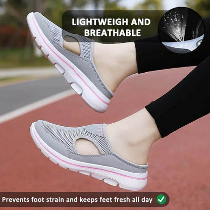 Casual Womens Mens Thick-Soled Slip-on Sandals Mesh Half-Slippers Shoes (Unisex)