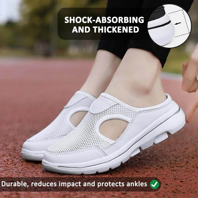 Casual Womens Mens Thick-Soled Slip-on Sandals Mesh Half-Slippers Shoes (Unisex)