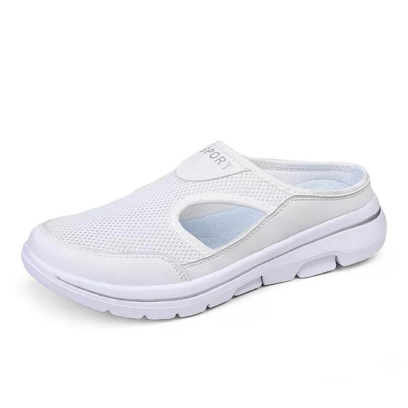 Casual Womens Mens Thick-Soled Slip-on Sandals Mesh Half-Slippers Shoes (Unisex)