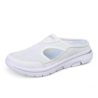 Casual Womens Mens Thick-Soled Slip-on Sandals Mesh Half-Slippers Shoes (Unisex)