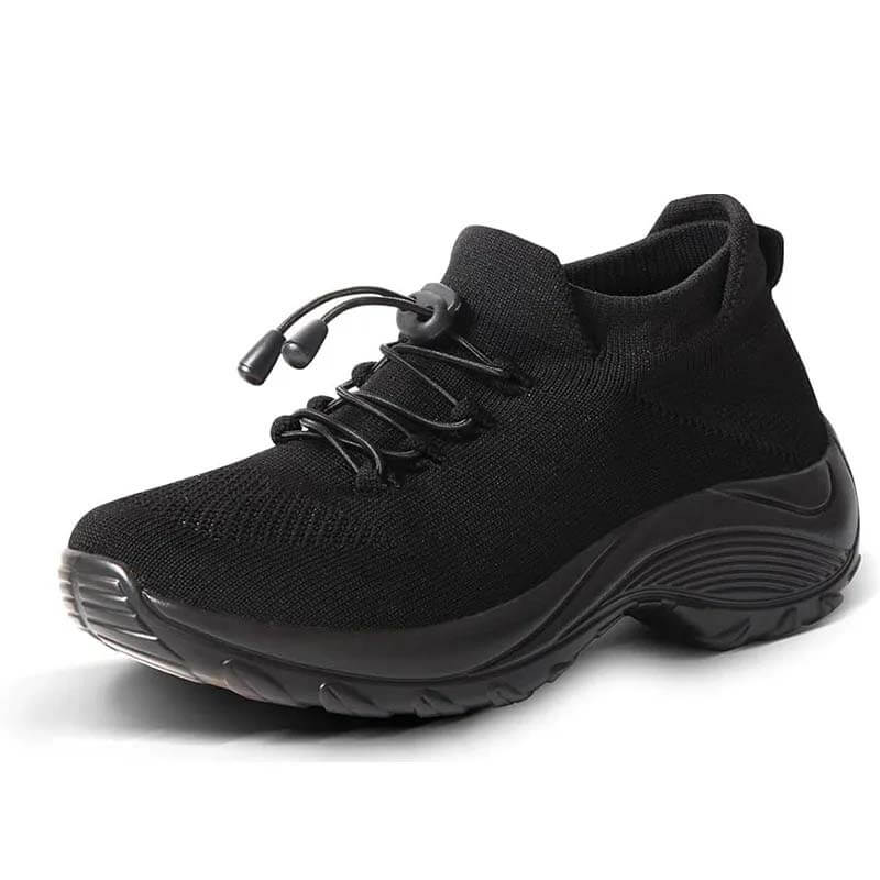 Women Socks Shoes Casual Flying Woven Lace-up Thick-soled Sports Outdoor Shoes