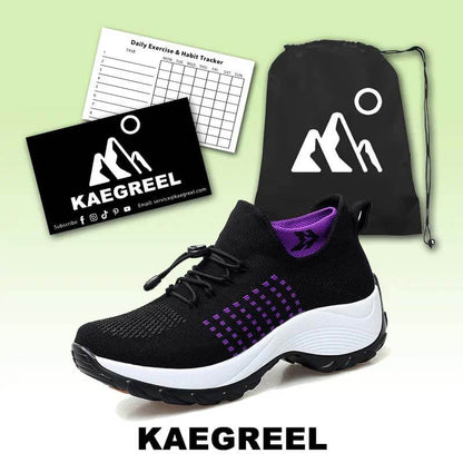 Women Socks Shoes Casual Flying Woven Lace-up Thick-soled Sports Outdoor Shoes