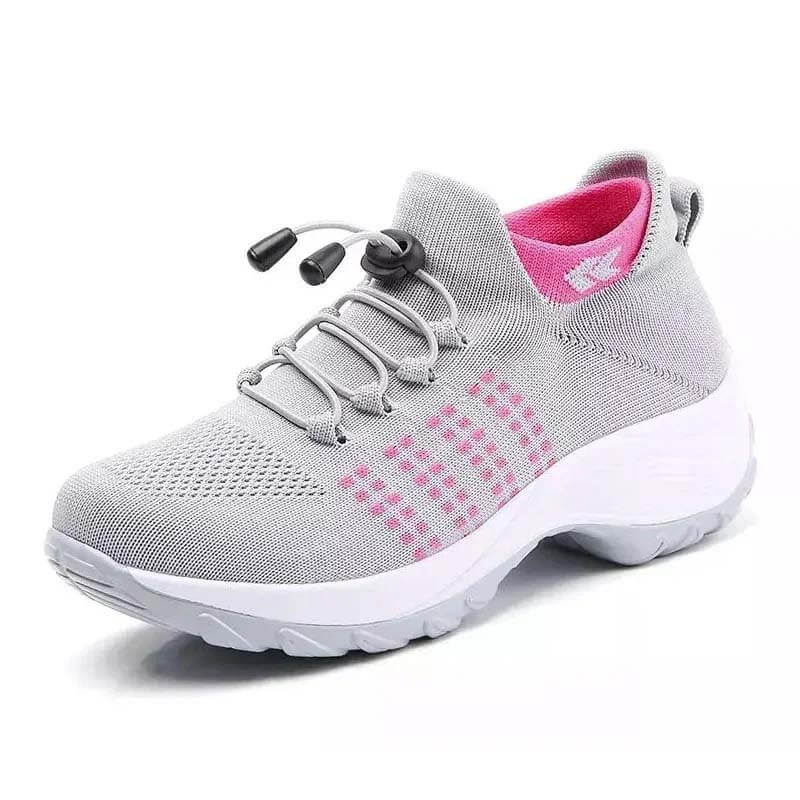 Women Socks Shoes Casual Flying Woven Lace-up Thick-soled Sports Outdoor Shoes