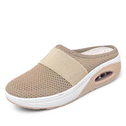 Women Mesh Thick Bottom Flying Knit Slippers