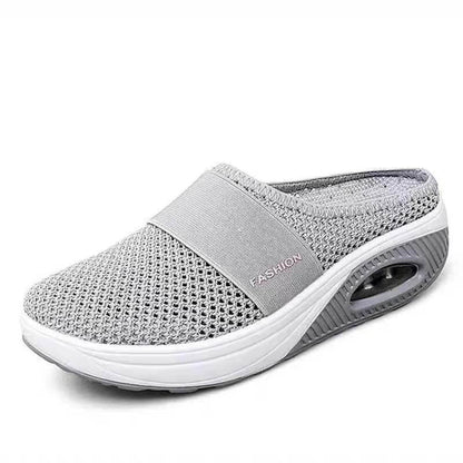 Women Mesh Thick Bottom Flying Knit Slippers