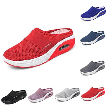 Women Mesh Thick Bottom Flying Knit Slippers