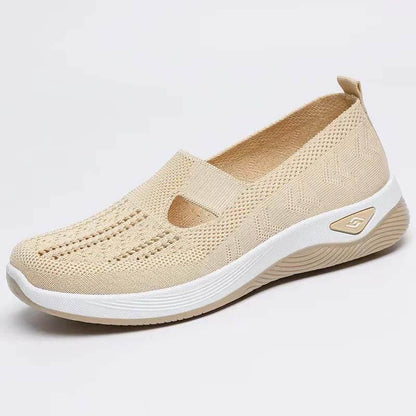 Women Summer Breathable Soft Sole Slip-on Flying Knit Shoes