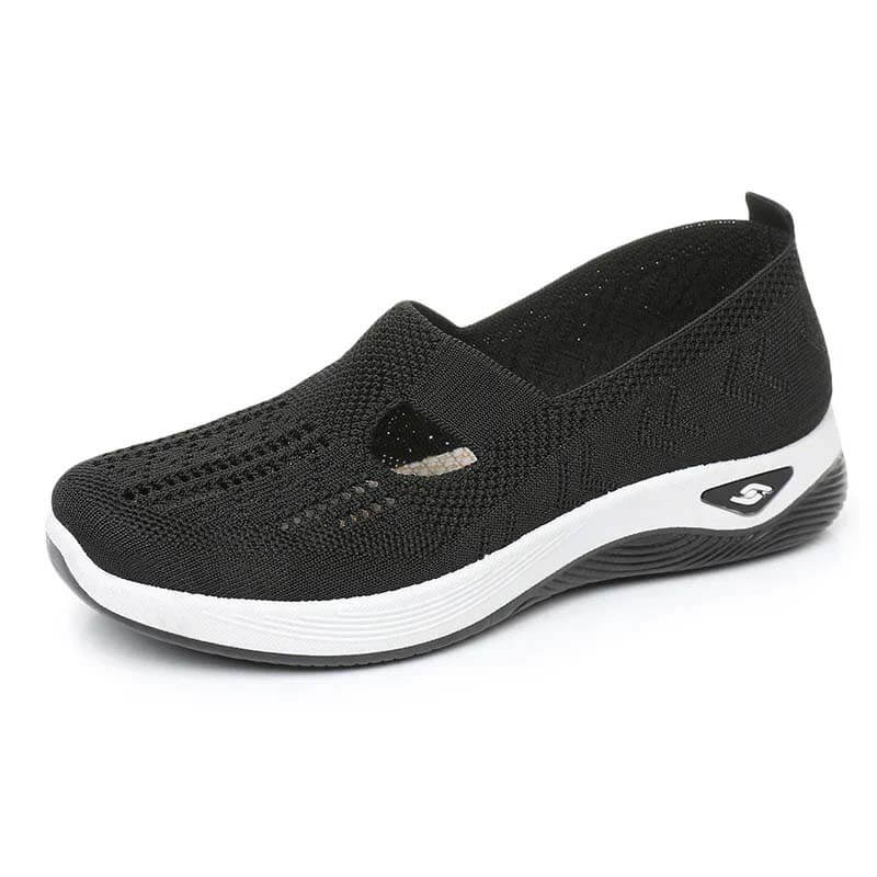 Women Summer Breathable Soft Sole Slip-on Flying Knit Shoes