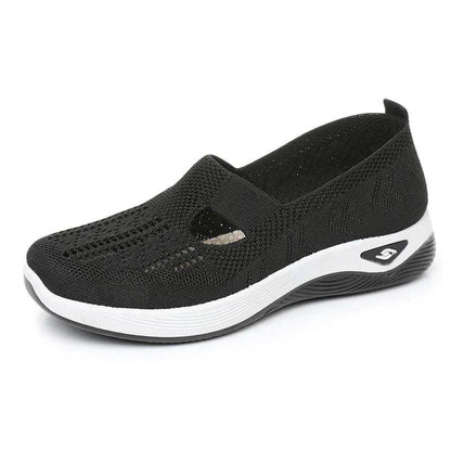 Women Summer Breathable Soft Sole Slip-on Flying Knit Shoes