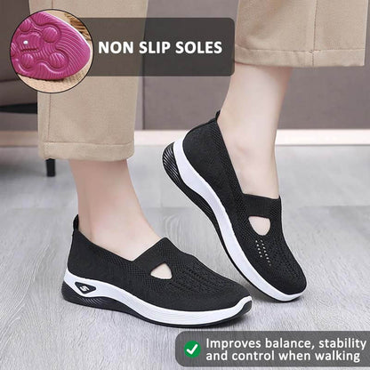Women Summer Breathable Soft Sole Slip-on Flying Knit Shoes