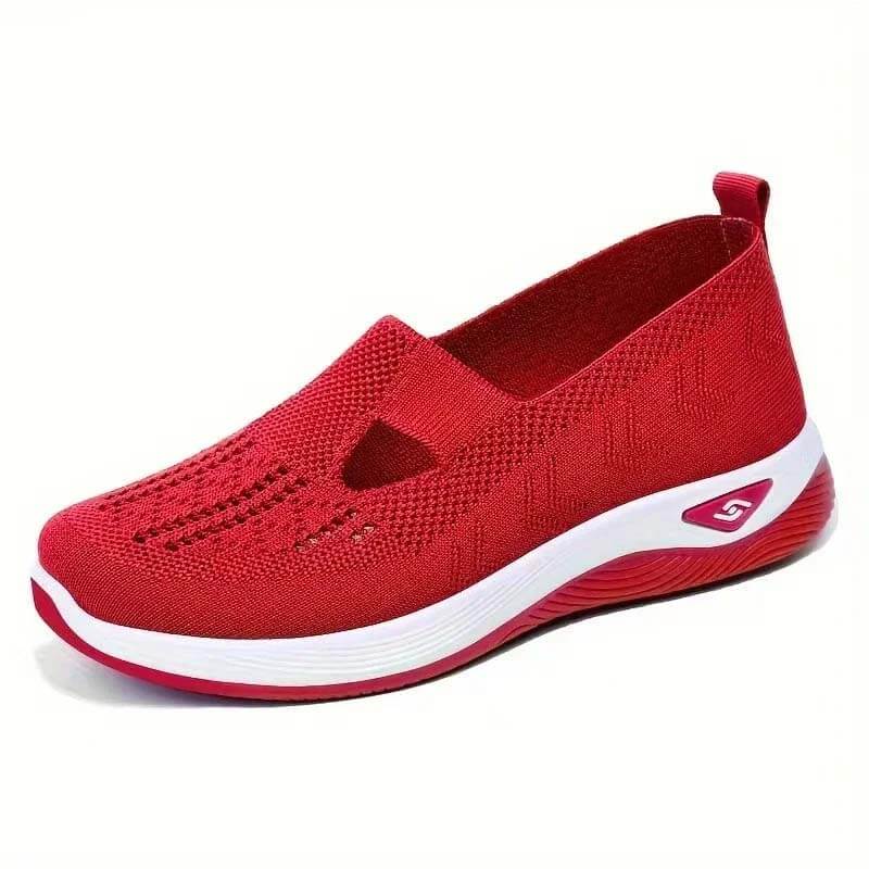 Women Summer Breathable Soft Sole Slip-on Flying Knit Shoes