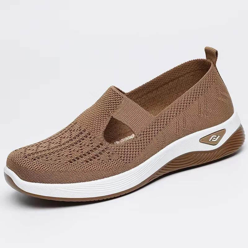 Women Summer Breathable Soft Sole Slip-on Flying Knit Shoes