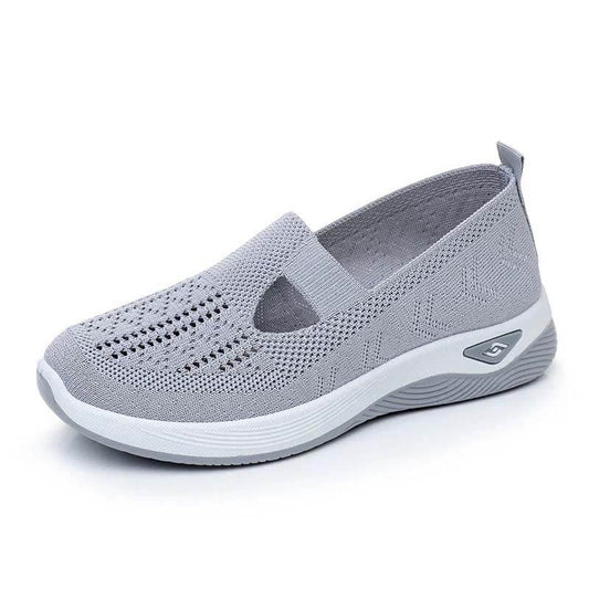 Women Summer Breathable Soft Sole Slip-on Flying Knit Shoes