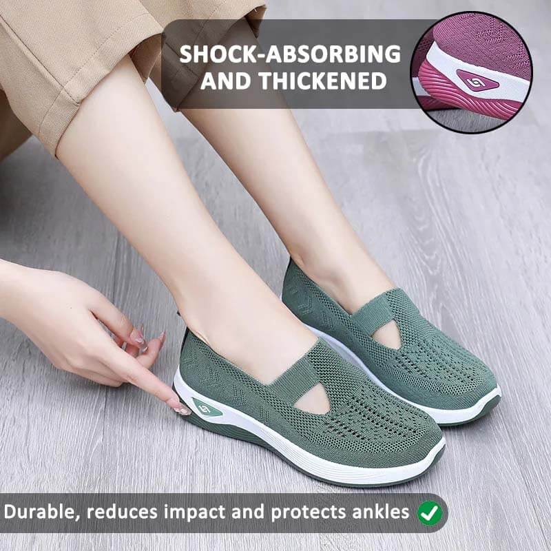 Women Summer Breathable Soft Sole Slip-on Flying Knit Shoes