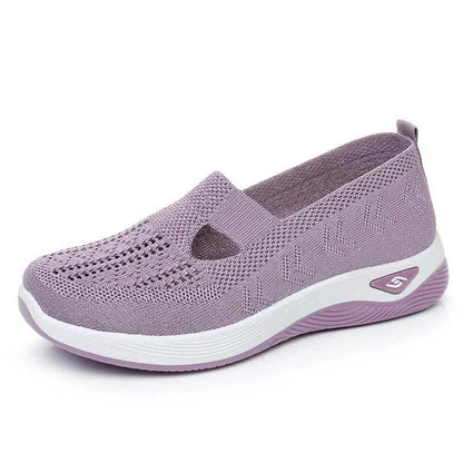 Women Summer Breathable Soft Sole Slip-on Flying Knit Shoes