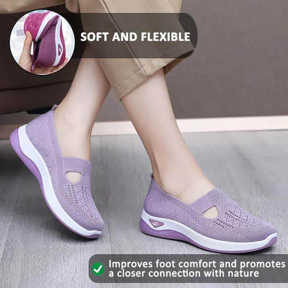 Women Summer Breathable Soft Sole Slip-on Flying Knit Shoes