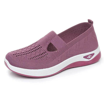Women Summer Breathable Soft Sole Slip-on Flying Knit Shoes