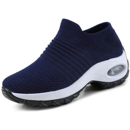 Women Flying Woven Knit Sports Slip-on Casual Shoes