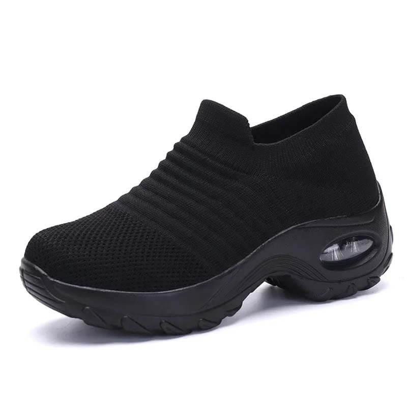 Women Flying Woven Knit Sports Slip-on Casual Shoes