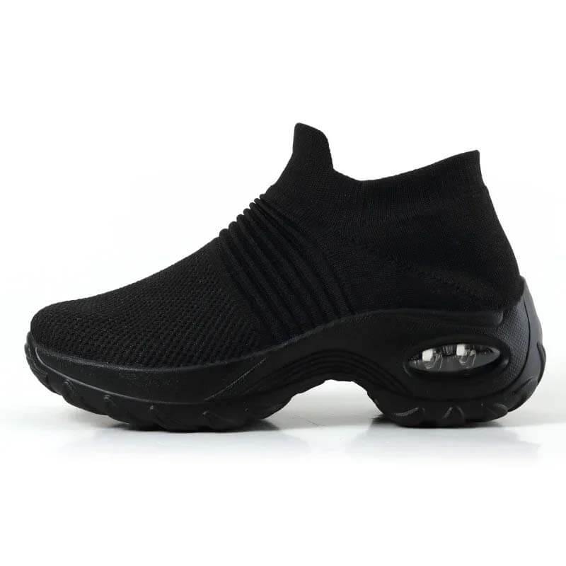 Women Flying Woven Knit Sports Slip-on Casual Shoes
